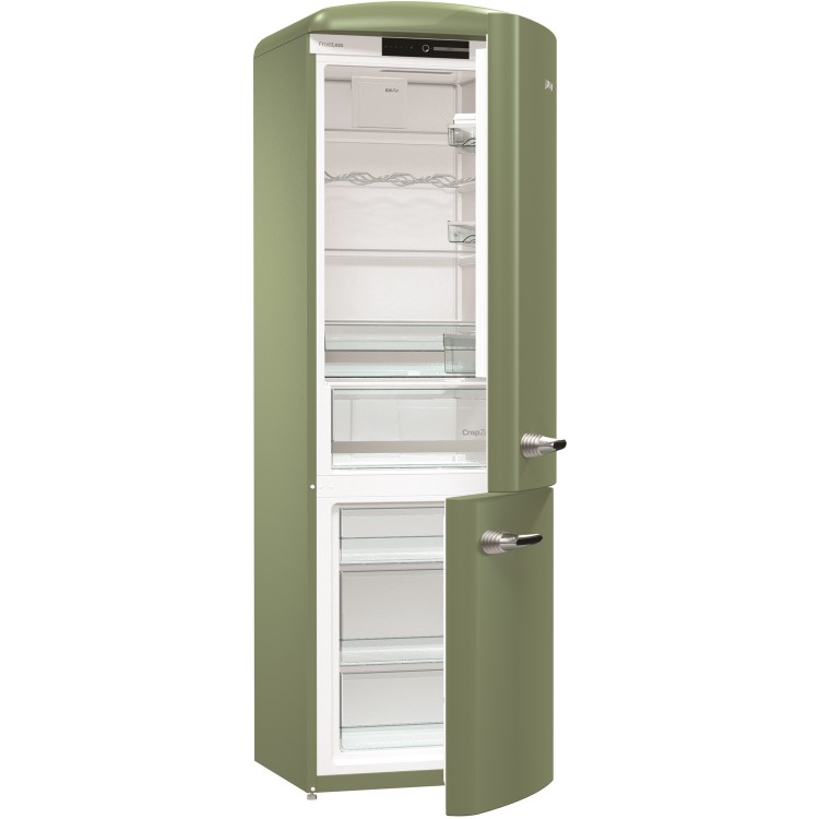 Gorenje ORK193OL Retro Freestanding Fridge Freezer - 194 cm - Right Hand - Olive