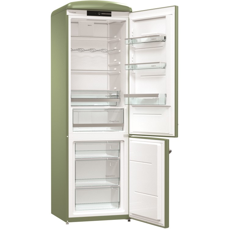 Gorenje ORK193OL Retro Freestanding Fridge Freezer - 194 cm - Right Hand - Olive