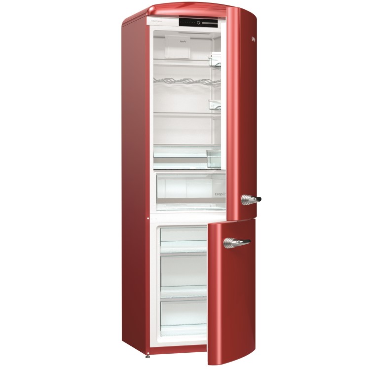 Gorenje ORK193R 70/30 Retro Freestanding Fridge Freezer - 194 cm - Right Hand - Burgundy