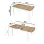 Large Oak and White Extendable Dining Table - Seats 8 - Ola