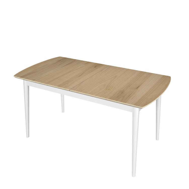 Large Oak and White Extendable Dining Table - Seats 8 - Ola