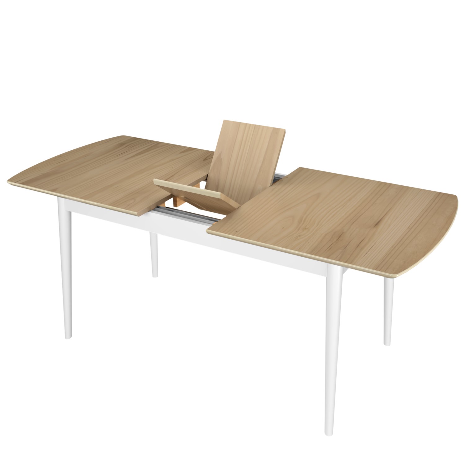 Large Oak and White Extendable Dining Table Seats 8 Ola