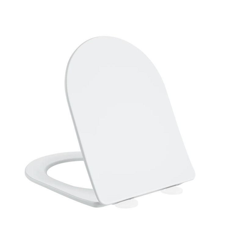 White Round Soft Close Toilet Seat with Quick Release - Oregon