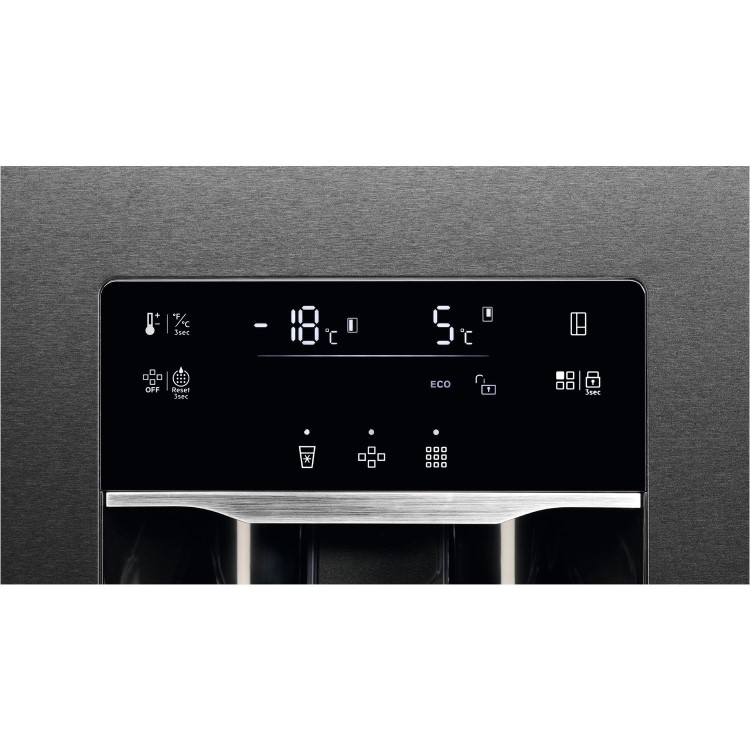 AEG 9000 Series 572 Litre Side-By-Side American Fridge Freezer - Black