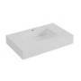 ONLY OPENED - 600mm Wall Hung Resin Basin with Built in Drain Gloss White- Oslo