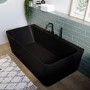 GRADE A1 - Matt Black Freestanding Double Ended Back to Wall Bath 1700 x 740mm - Oslo