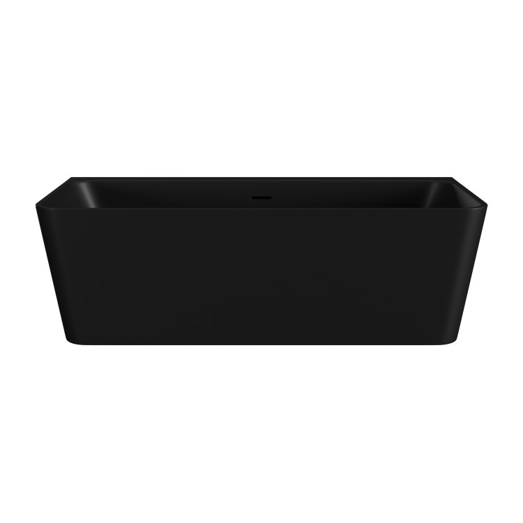 GRADE A1 - Matt Black Freestanding Double Ended Back to Wall Bath 1700 x 740mm - Oslo