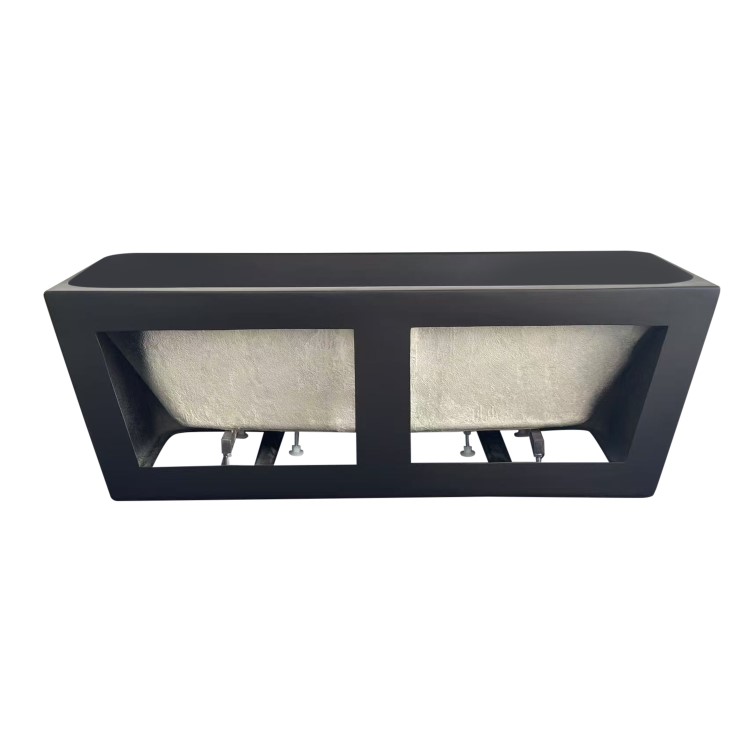 GRADE A1 - Matt Black Freestanding Double Ended Back to Wall Bath 1700 x 740mm - Oslo