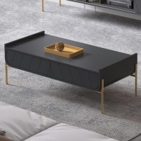 Large Dark Grey Coffee Table with Storage - Olis