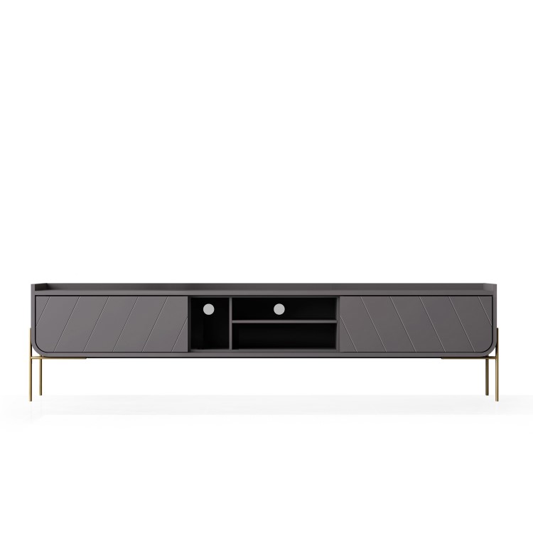 Wide Dark Grey TV Stand with Storage - TV's up to 70" - Olis