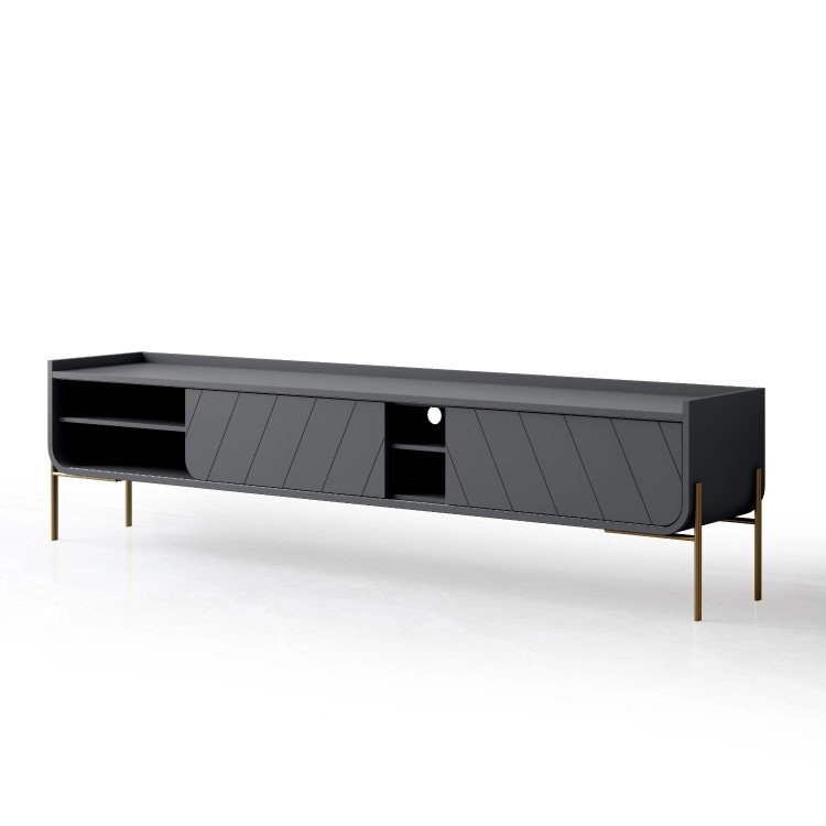 Wide Dark Grey TV Stand with Storage - TV's up to 70" - Olis
