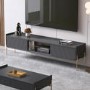 Wide Grey TV Stand with Storage - TV's up to 70" - Olis