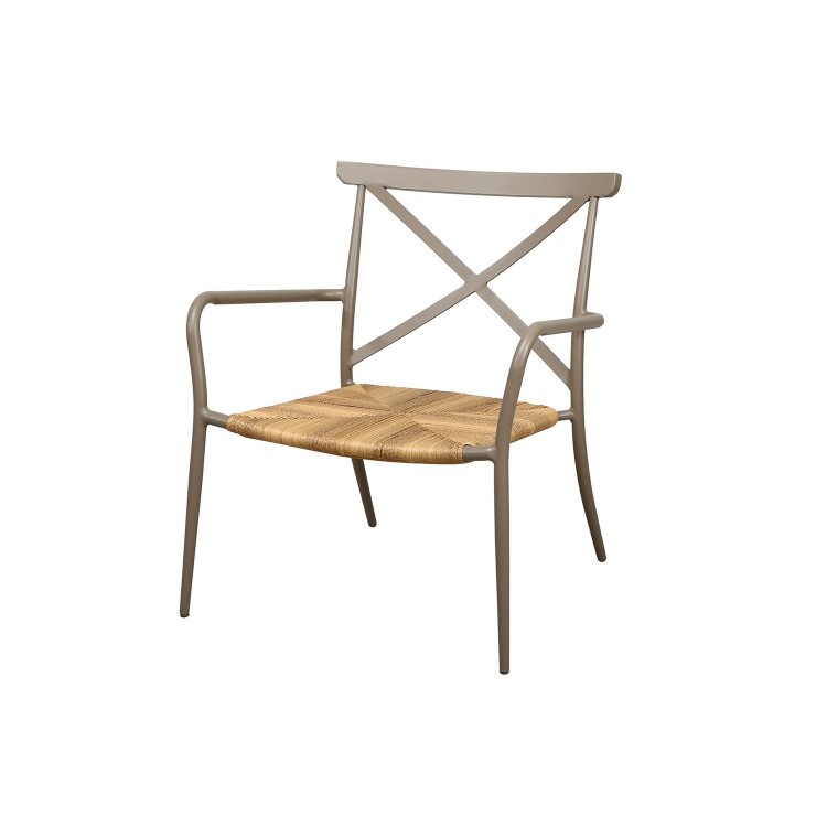 Oseasons Milos Metal Garden Table & Chairs Patio Set in Taupe