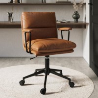 ALMOST PERFECT - Tan Faux Leather Swivel Office Chair - Otis