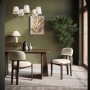 Set of 6 Walnut and Cream Upholstered Dining Chairs - Otto