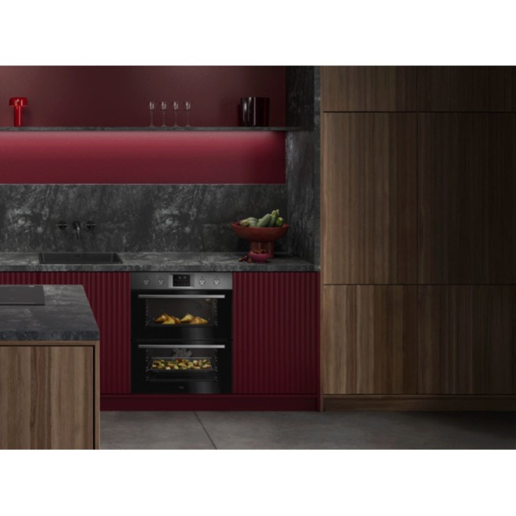 AEG 6000 Series OU5CU40M Built-In Electric Double Oven - Stainless Steel