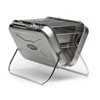 Outback Portable - Briefcase Style Charcoal BBQ Grill - Stainless Steel