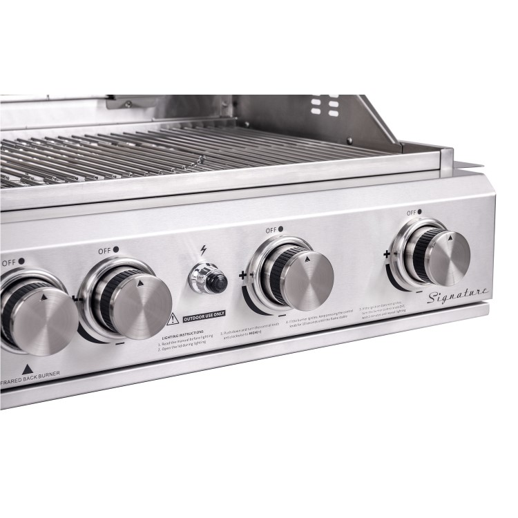 Outback OUT371079 Signiture Pro 4 Burner Gas Built in BBQ - Stainless Steel 