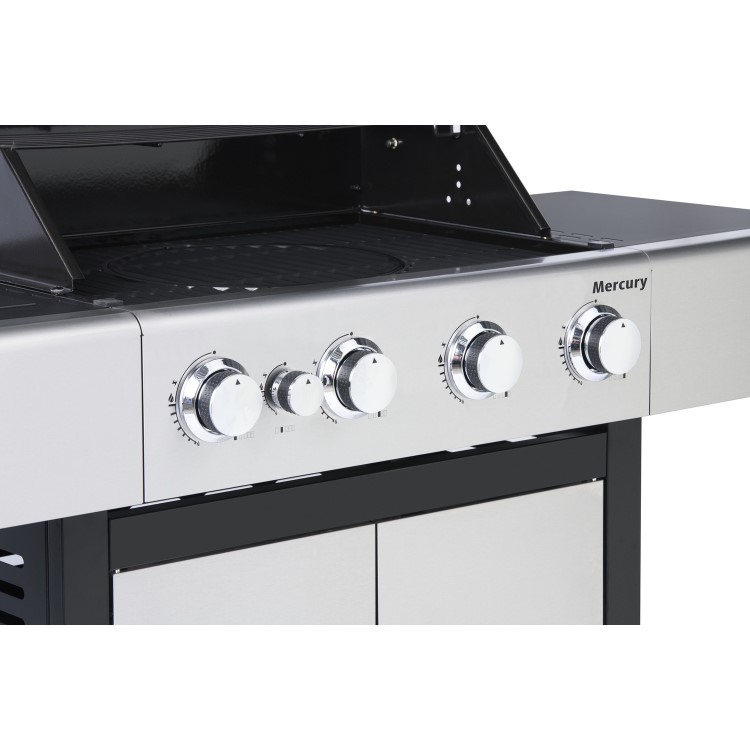 Outback OUT371151 Mercury 4 Burner Gas BBQ Hybrid - Stainless Steel