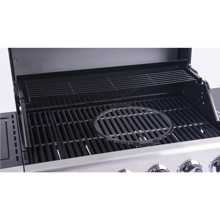 Outback OUT371152 Mercury 6 Burner Gas BBQ Hybrid - Stainless Steel 