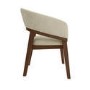Set of 2 Walnut and Beige Upholstered Curved Dining Chairs - Owen