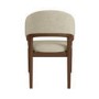 Set of 2 Walnut and Beige Upholstered Curved Dining Chairs - Owen