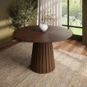 OWE002 Round Walnut Pedestal Dining Table - Seats 4 - Owen