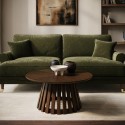 OWE005 Large Round Walnut Pedestal Coffee Table - Owen