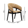 Round Black Dining Table Set with 4 Brown Velvet Chairs - Seats 4 - Owen