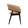 Round Black Dining Table Set with 4 Brown Velvet Chairs - Seats 4 - Owen