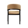 Round Black Dining Table Set with 4 Brown Velvet Chairs - Seats 4 - Owen