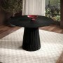 Round Black Pedestal Dining Table - Seats 4 - Owen