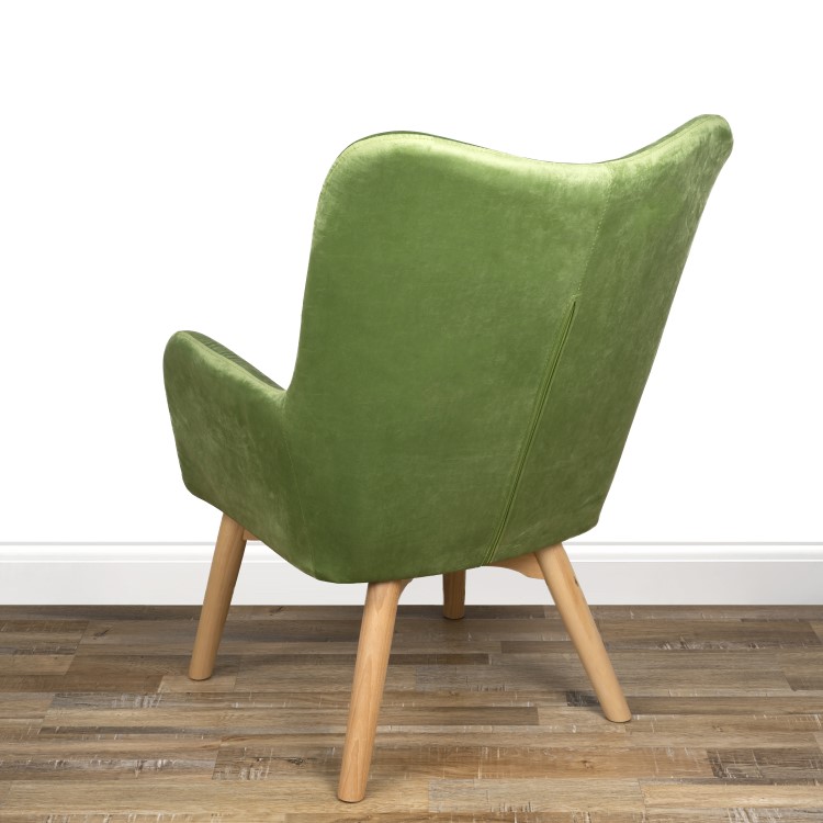Green Velvet Wingback Chair - Owen