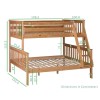Oxford Triple Bunk Bed in Pine - Small Double