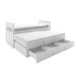 Single White Wooden Guest Bed with Storage and Trundle - Oxford