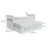 Single White Wooden Guest Bed with Storage and Trundle - Oxford