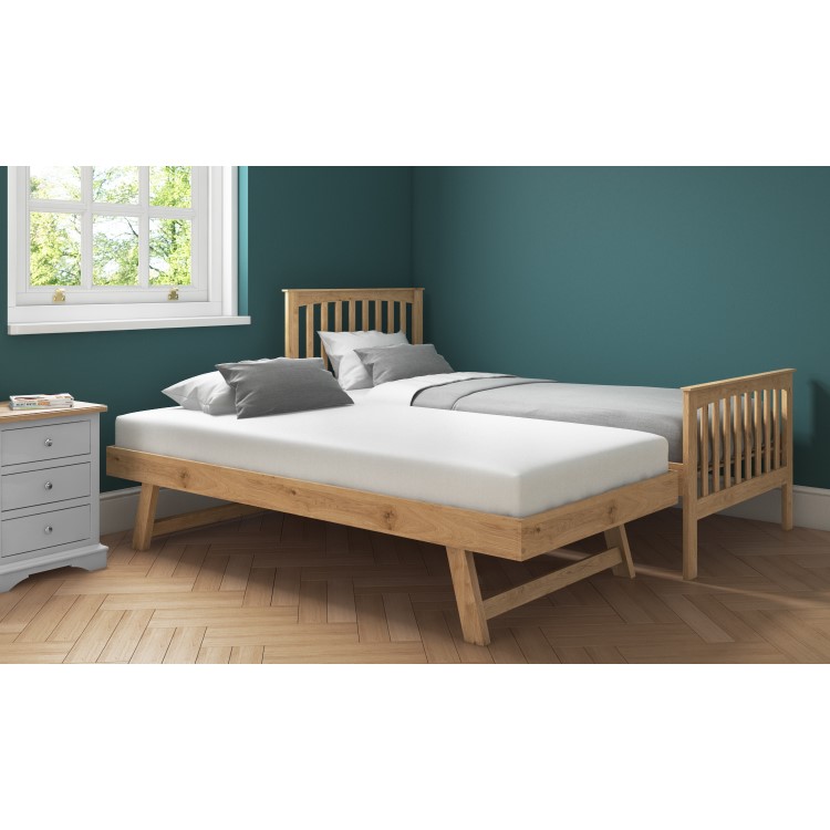 Oxford Single Guest Bed in Pine - Trundle Bed Included