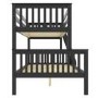 Oxford Triple Bunk Bed in Dark Grey - Small Double