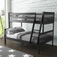 Oxford Triple Bunk Bed in Dark Grey - Small Double