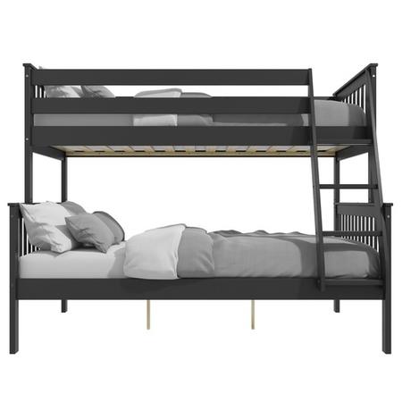 Oxford Triple Bunk Bed in Dark Grey - Small Double