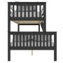 Oxford Triple Bunk Bed in Dark Grey - Small Double