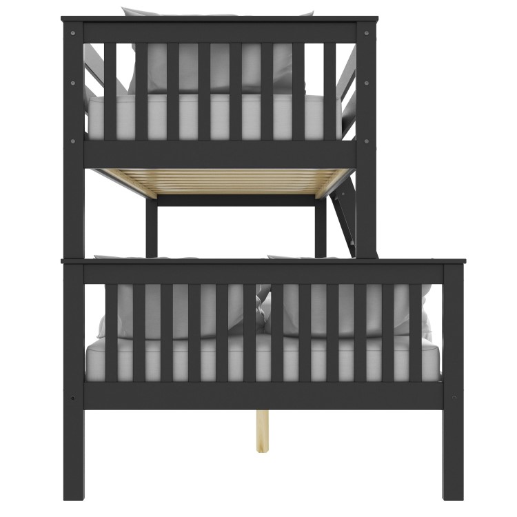 Oxford Triple Bunk Bed in Dark Grey - Small Double