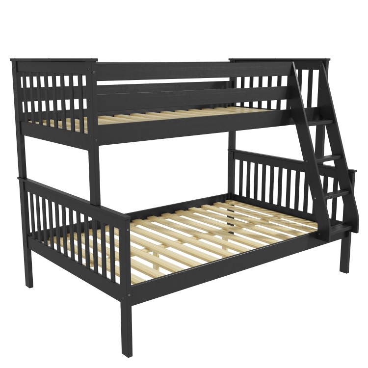 Oxford Triple Bunk Bed in Dark Grey - Small Double