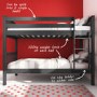 Oxford Single Bunk Bed in Anthracite Grey