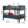 Oxford Single Bunk Bed in Anthracite Grey
