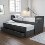 Oxford Captains Guest Bed With Storage in Dark Grey - Trundle Bed Included