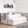 Oxford Captains Guest Bed With Storage in Light Pink - Trundle Bed Included