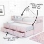 Oxford Captains Guest Bed With Storage in Light Pink - Trundle Bed Included