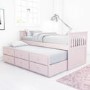 Oxford Captains Guest Bed With Storage in Light Pink - Trundle Bed Included