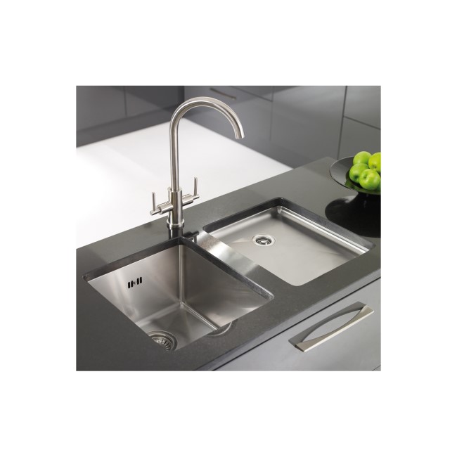 GRADE A1 - Astracast OXL1XBHOMEPK Stainless Steel Undermount Kitchen Sink 1 Bowl